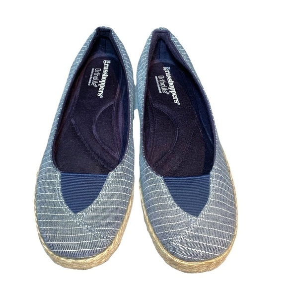 Grasshoppers Women's Slip On Shoes Sz 8 Blue White Flat Comfort Espadrille - Picture 2 of 10